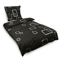 BETTWÄSCHE Noa 155x220cm + Kissenbezug 80x80cm Anthrazit Ornamente Renforcé - Anthrazit, Textil (220/155cm)