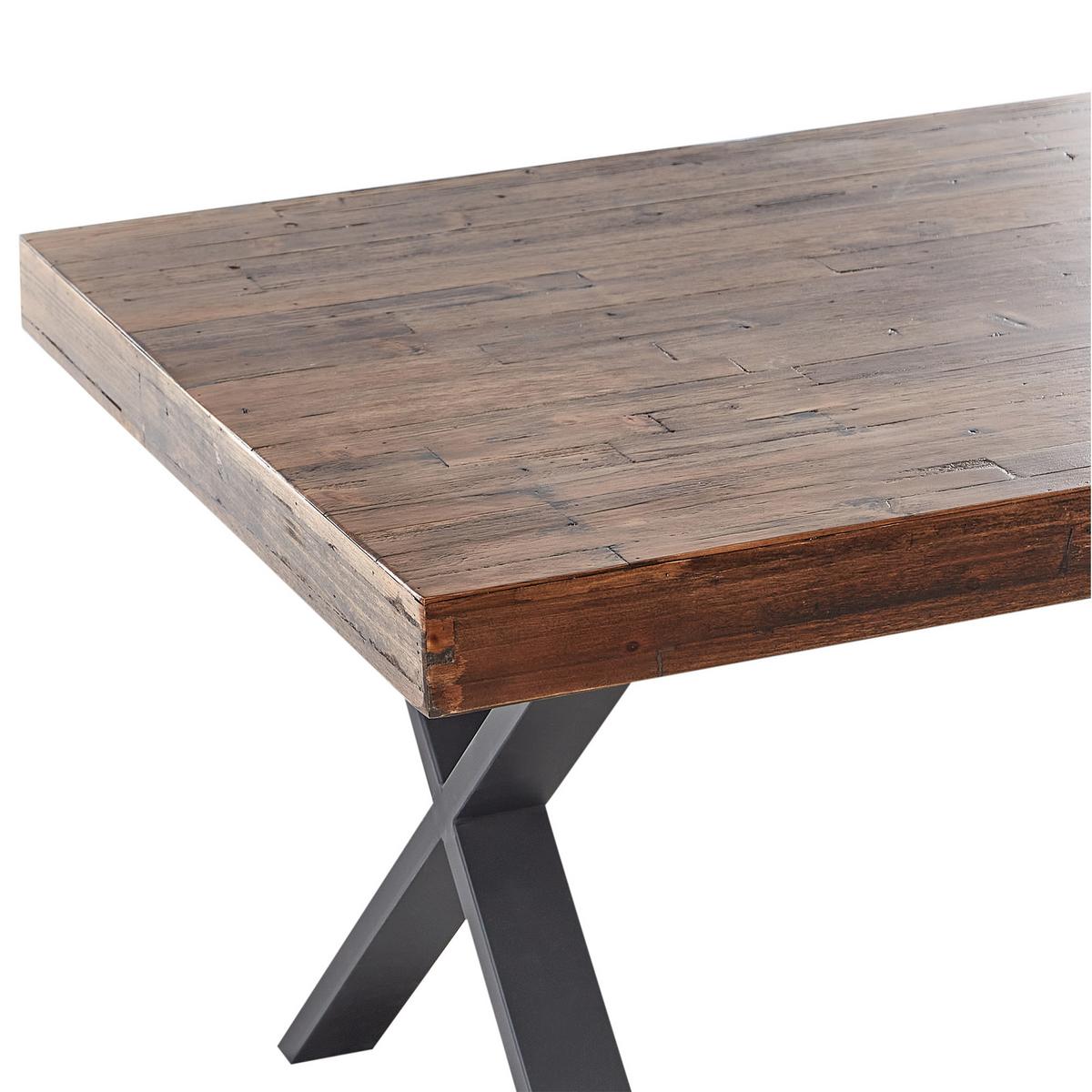 ESSTISCH 180/90 cm Dunkler Holzfarbton/Schwarz Clifton - Dunkelbraun/Schwarz, Holz (180/90/75cm) - Beliani