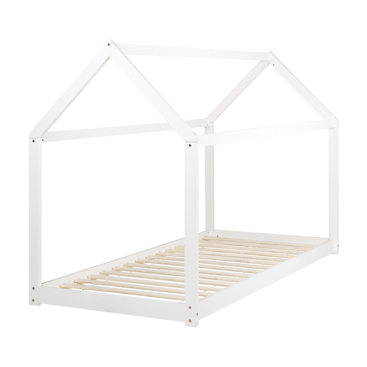 KINDER-HAUSBETT Weiß 90-200 cm Tosse - Weiß, Holz (90/200cm) - Beliani