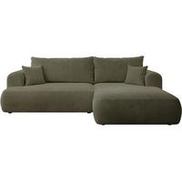 ECKSOFA Ovo Cord mit Cordbezug Olivgrün, rechts - Schwarz/Olivgrün, Textil (165/260cm) - Selsey
