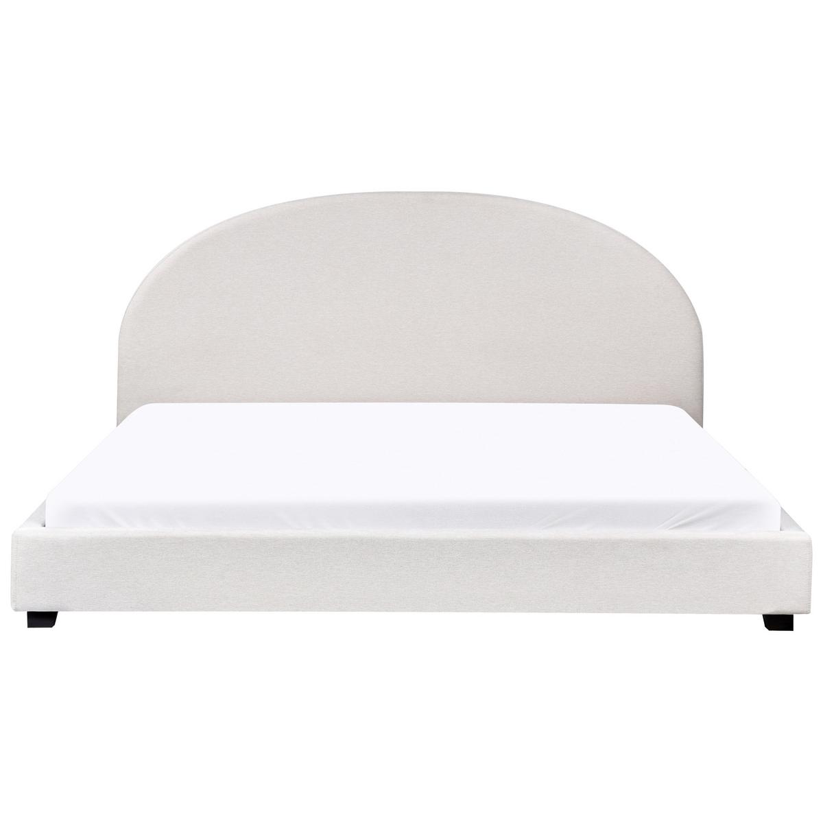 BETT mit Lattenrost 180/200 cm Cremeweiß Vaucluse - Weiß, Textil (180/200cm) - Beliani