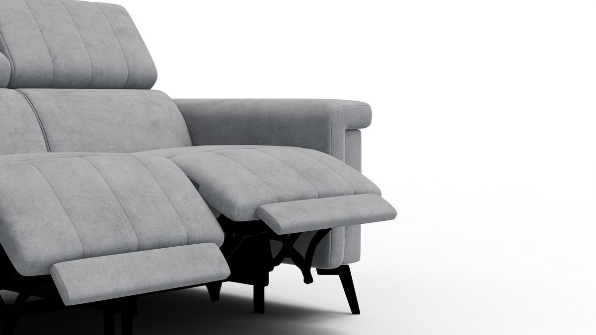 RELAXSOFA NORDEL 2-Sitzer, grau - Schwarz/Grau, Holz/Textil (150/80/105cm) - Wozimo