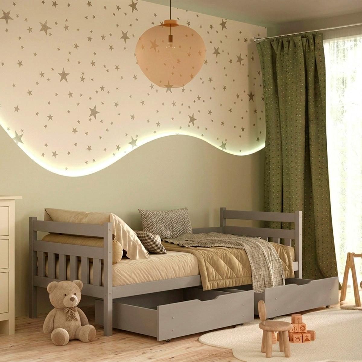 KINDERBETT 90/200 David Grau - Grau, Holz (90/200cm) - Petits-meubles