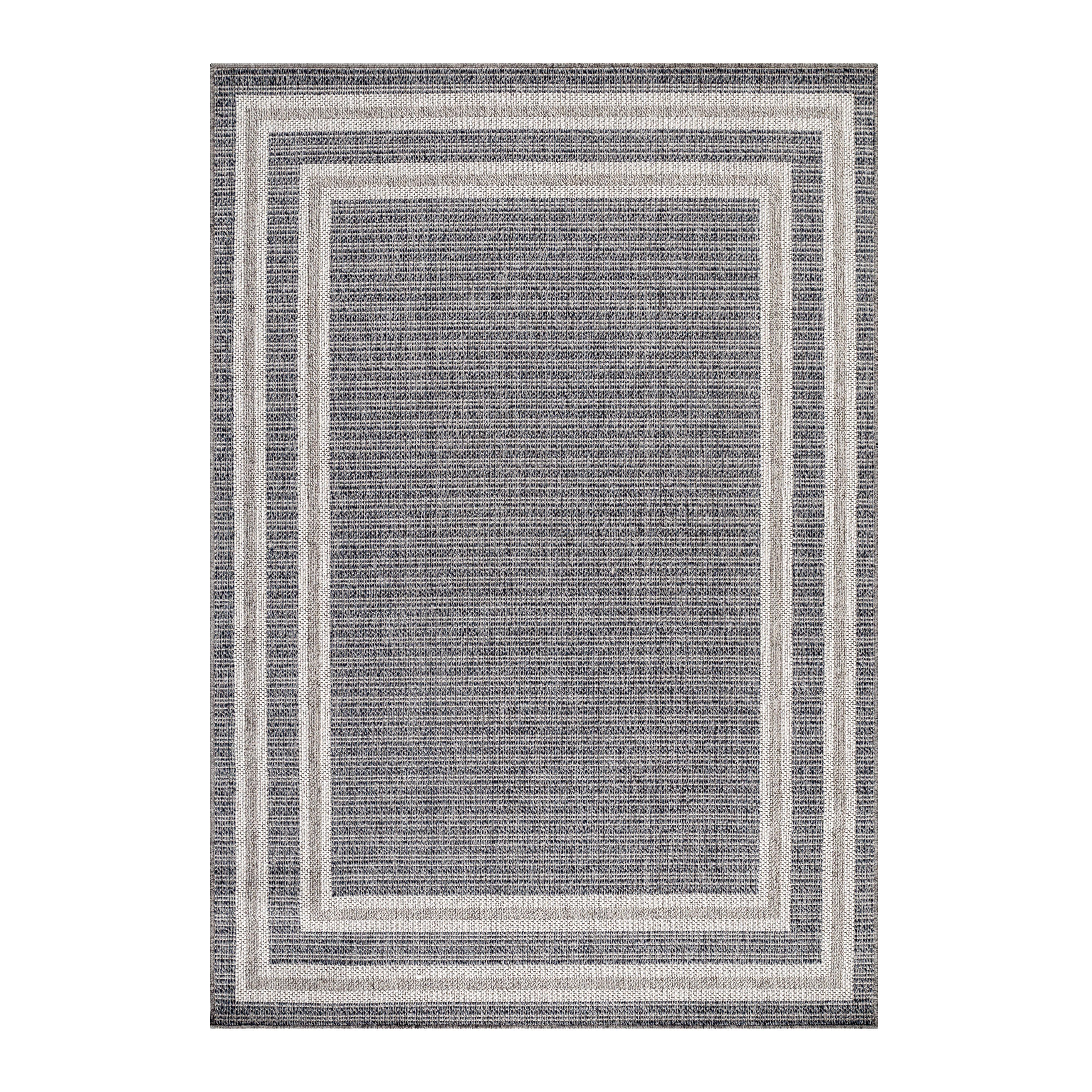 OUTDOORTEPPICH LIRIA, mit Bordüre, Grau, 160 x 230 cm - Grau, Textil (230/160cm) - KADIMA DESIGN