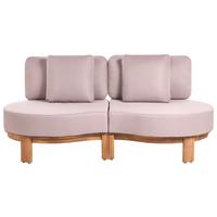 GARTENSOFA 2-Sitzer Akazienholz Hellbraun Arzello - Hellbraun/Beige, Holz (190/80/75cm) - Beliani