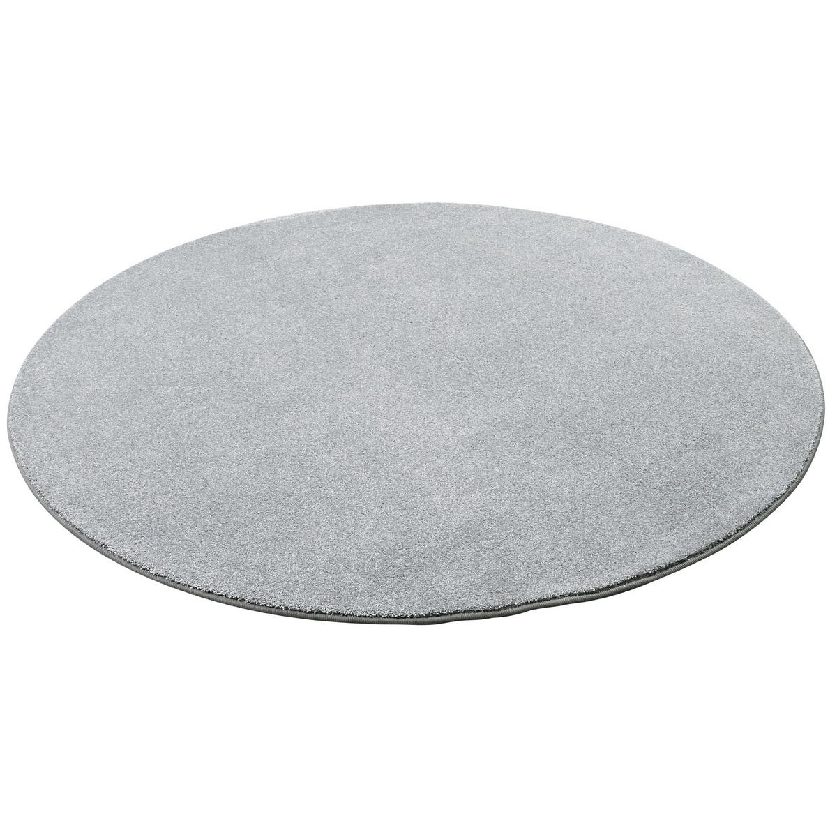 HOCHFLOR LUXUS VELOURS TEPPICH TOUCH RUND - Grau, Textil (100/100cm) - Snapstyle