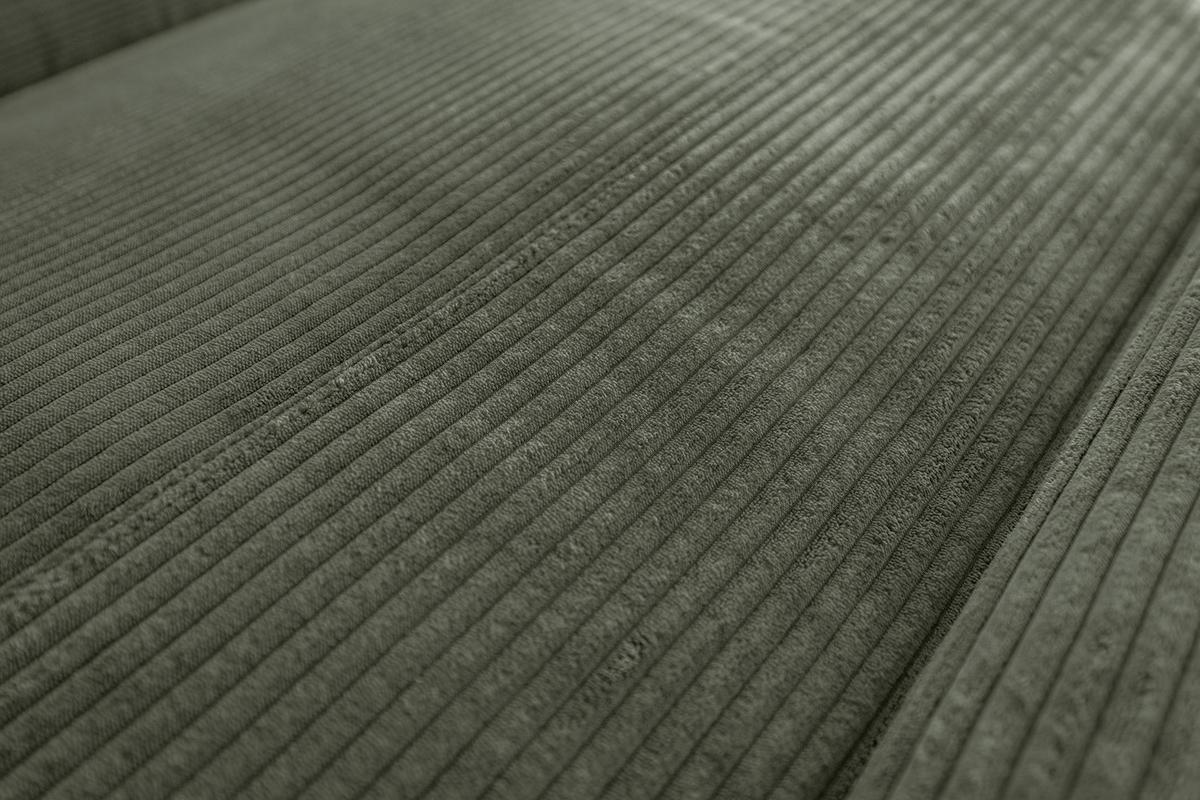 ECKSOFA LAISKA Grün Cord - Schwarz/Olivgrün, Textil/Metall (282/177cm) - KAWOLA