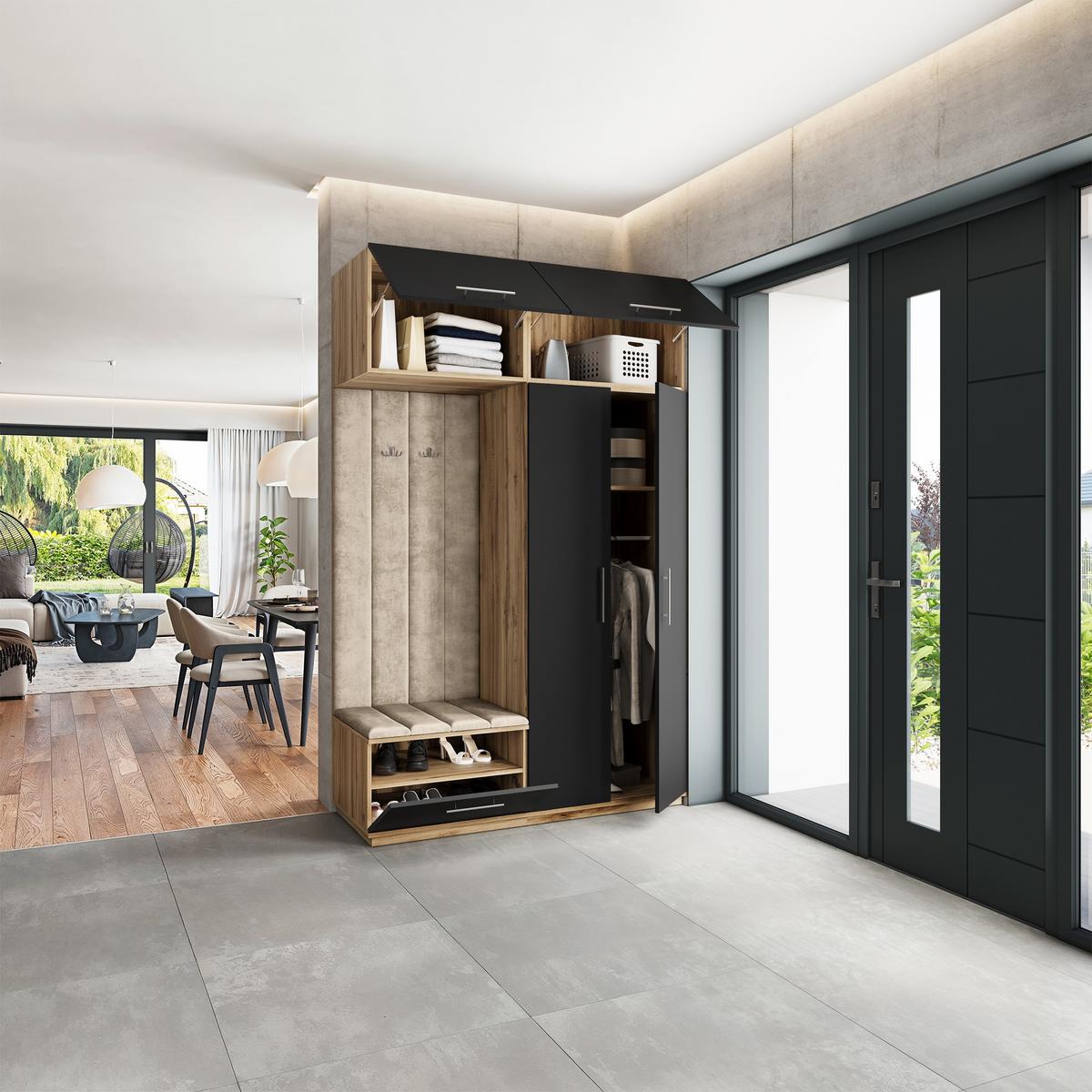 GARDEROBENSCHRANK REMA 150/240/60 cm Modern Eiche Wotan - Beige/Eiche Wotan, Holzwerkstoff (150/240/60cm) - MASSENO