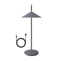 TISCHLEUCHTE Funkelmann 15.4/11.5/37.6 cm - Dunkelgrau, Kunststoff/Metall (15.4/11.5/37.6cm) - ZMH