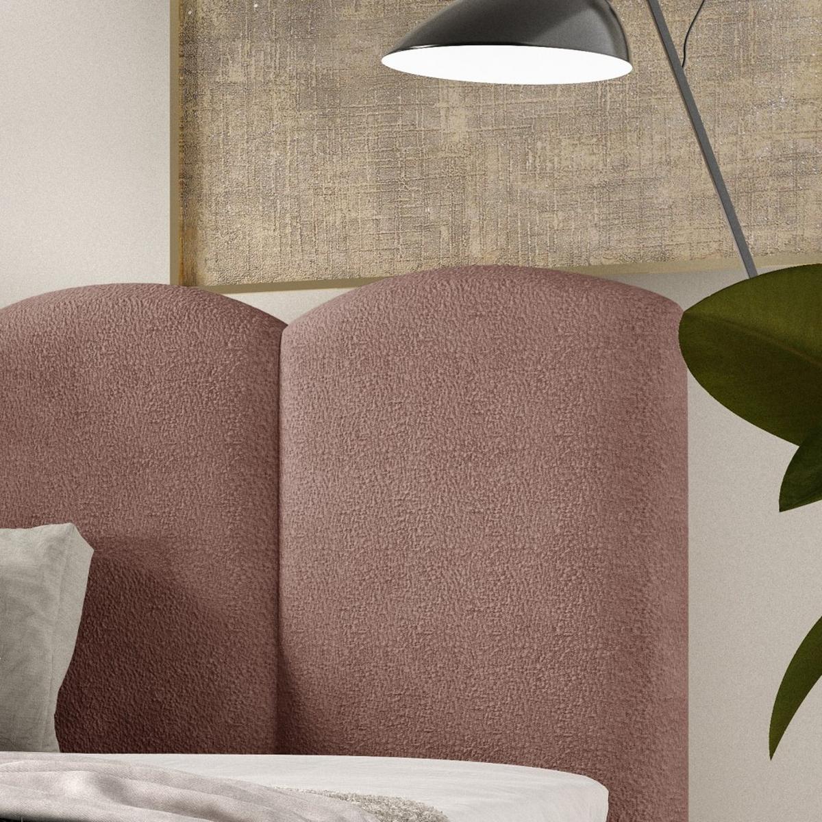 POLSTERBETT Bero, 200x200, Bouclé-Stoff, Dunkelrosa - Dunkelrosa, Textil (200/200cm) - Beautysofa