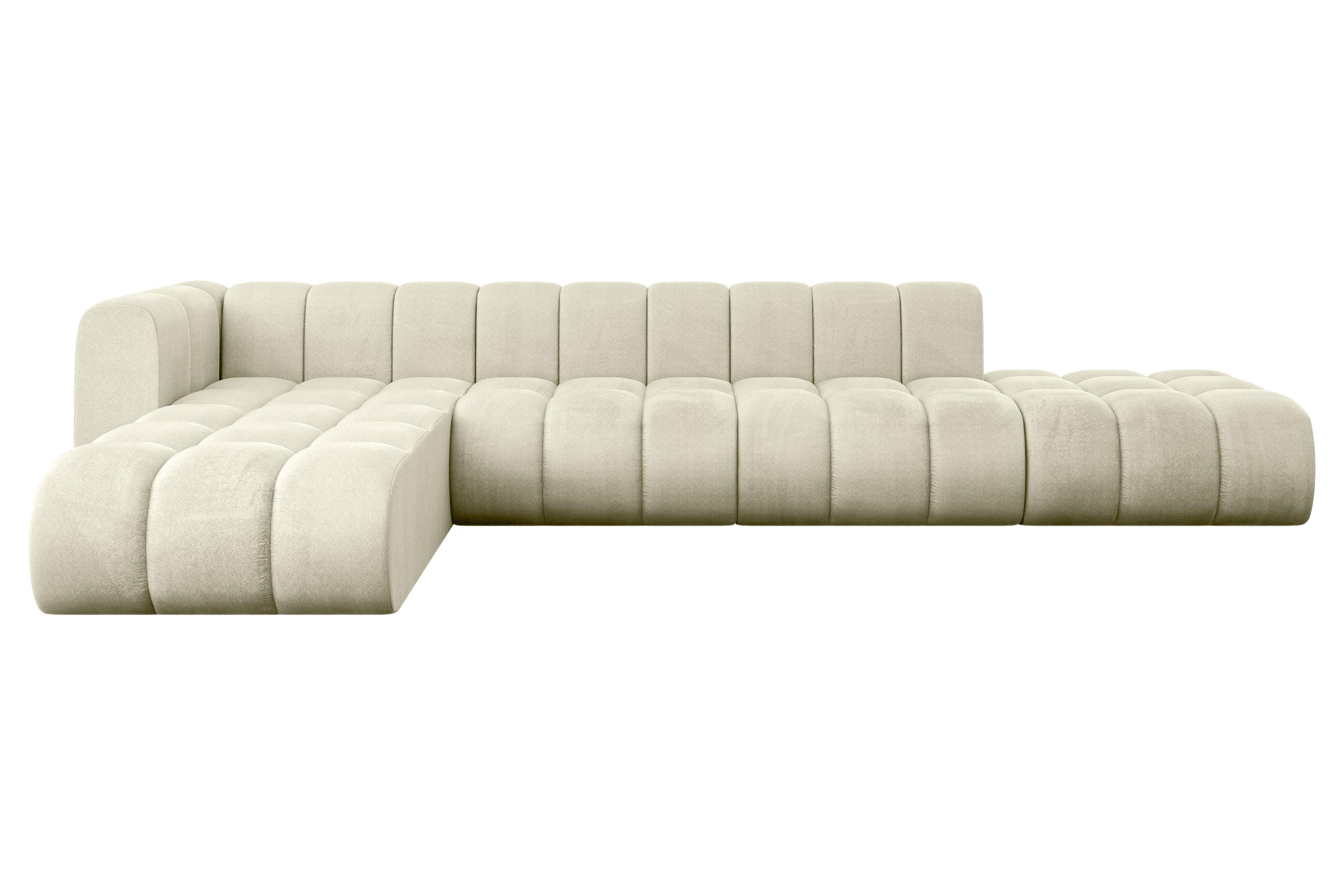 ECKSOFA modulares Sofa Zuvon-L2 - 387x177x70 cm Beige - Beige, Holzwerkstoff/Textil (387/177cm) - ALTDECOR