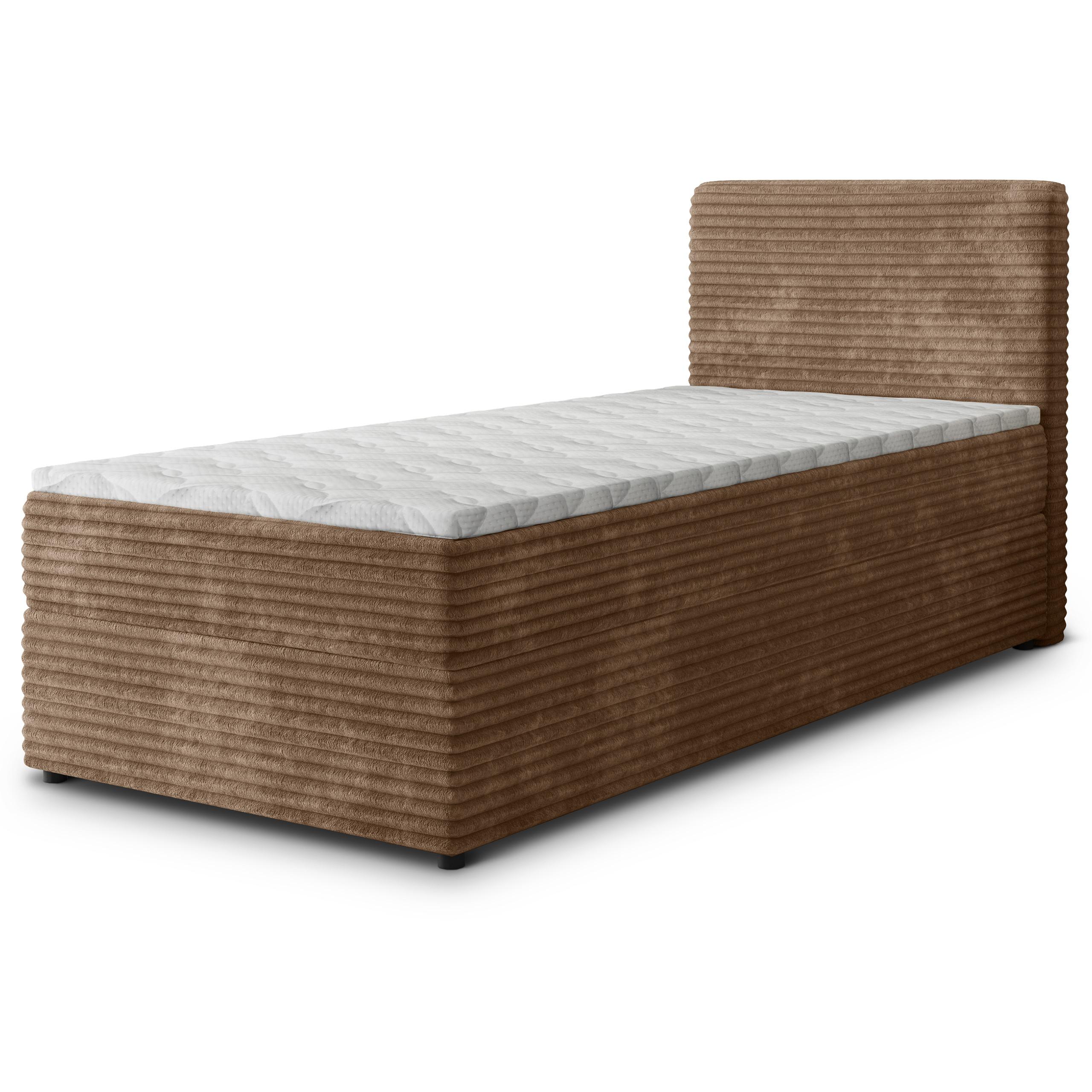BOXBETT PISA 80 80x200 cm mit Matratze und Topper, H2+H3 - Beige - Beige, Holz (80/200cm) - MASSENO