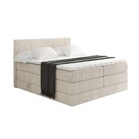 BOXSPRINGBETT mit Matratze H3|H4 und Lattenrost - VEXA KING-120x200 - Beige Casablanca - Beige, Holzwerkstoff (120/200cm) - ALTDECOR