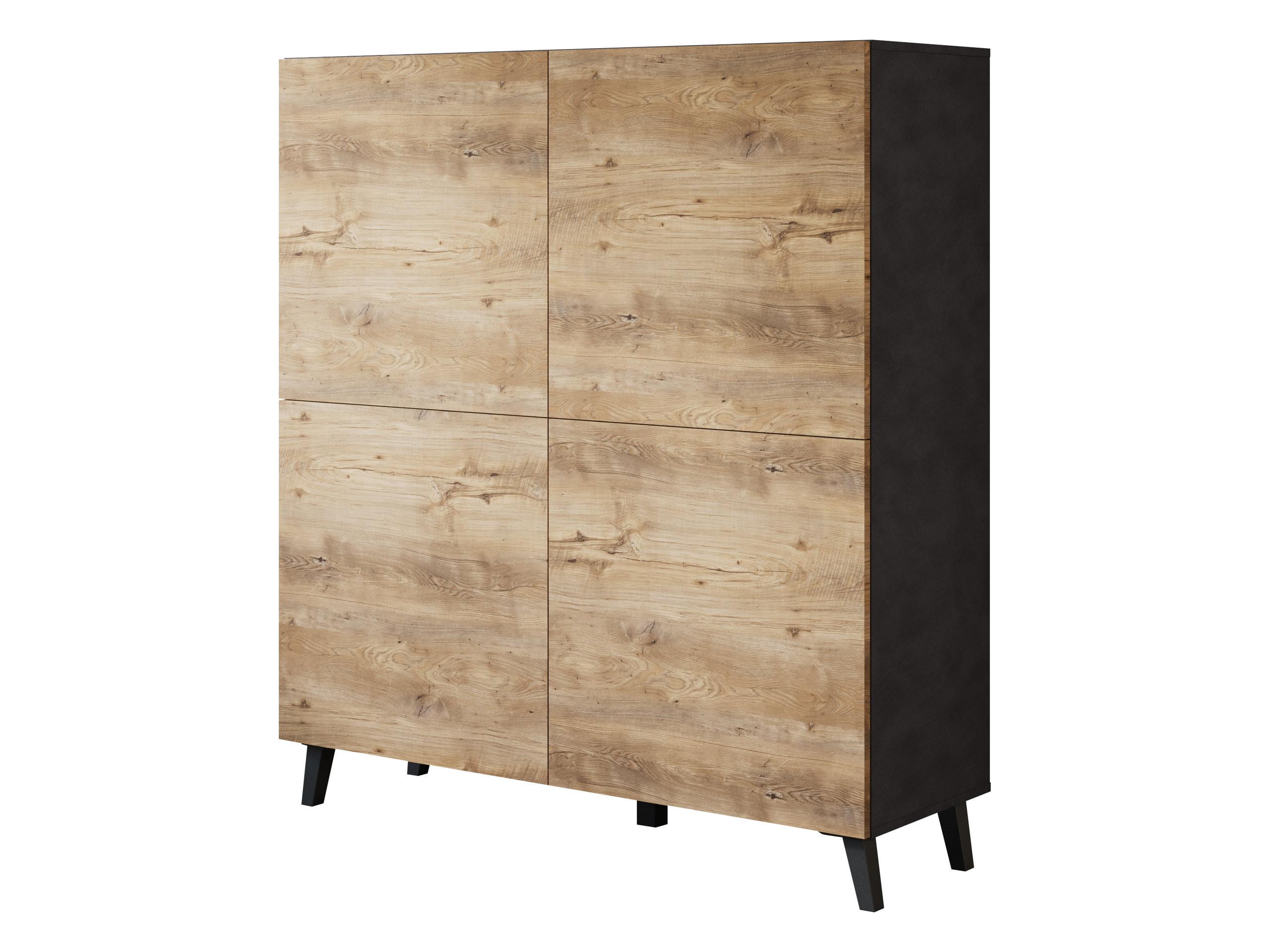 HIGHBOARD Phuket 120 - Schwarz/Braun, Holzwerkstoff/Kunststoff (120/130/39cm) - MIRJAN24
