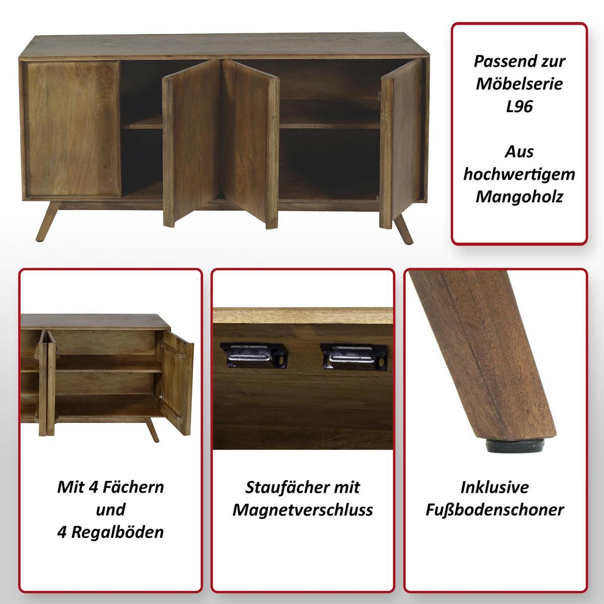 SIDEBOARD Braun - Braun, Holz (146/72/43cm) - MCW