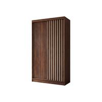 SCHWEBETÜRENSCHRANK LAMELLO 120/216/61 cm Modern Kleiderschrank 2-türig Nussbaumfarben - Nussbaumfarben, Holzwerkstoff (120/216/61cm) - MASSENO