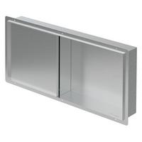 DUSCHNISCHE Edelstahl gebürstet mit befliesbarer Tür Silber 25,5/25,5 cm - Silberfarben, Metall (60/10/30cm) - LuxeBath