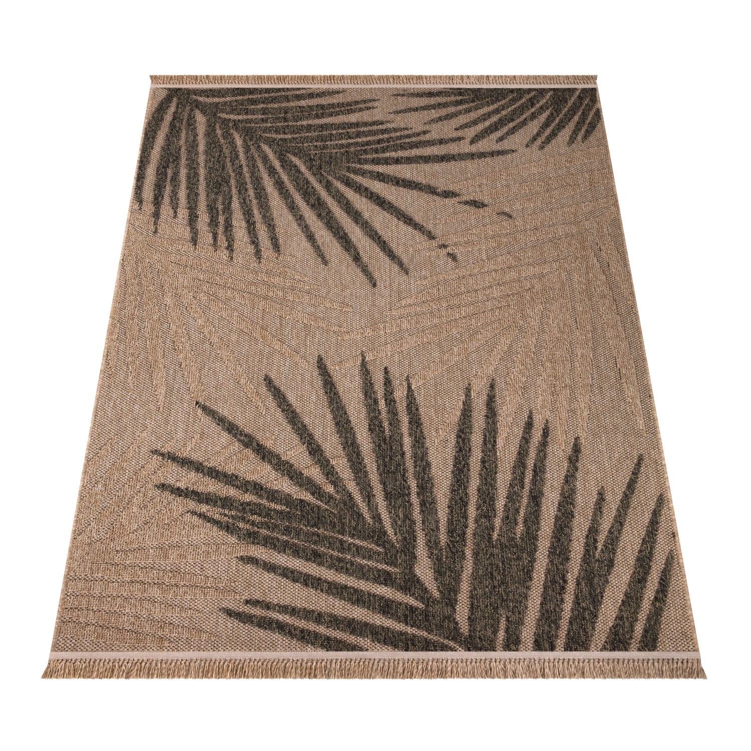 OUTDOORTEPPICH, mit Blätter-Motiv, Beige, 200 x 280 cm - Beige, Textil (280/200cm) - KADIMA DESIGN