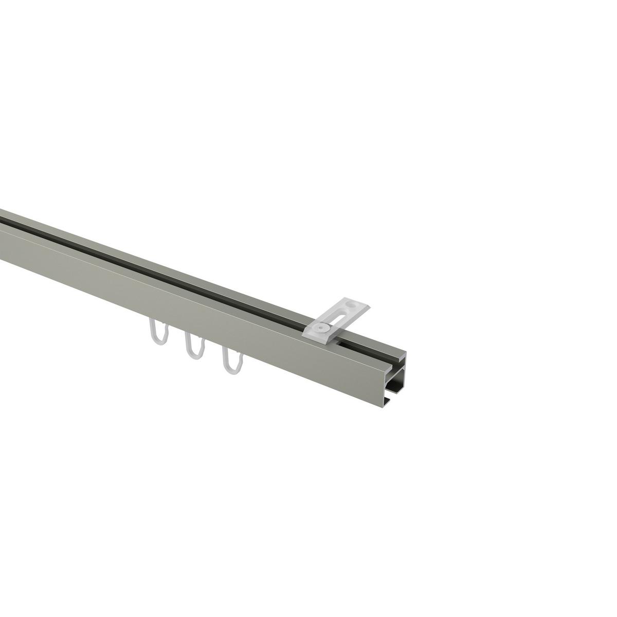 GARDINENSTANGE INNENLAUF Quadline Cubes 180 cm, 1-läufig, 20x20 mm Satin-Silber - Silberfarben, Metall (180cm) - INTERDECO