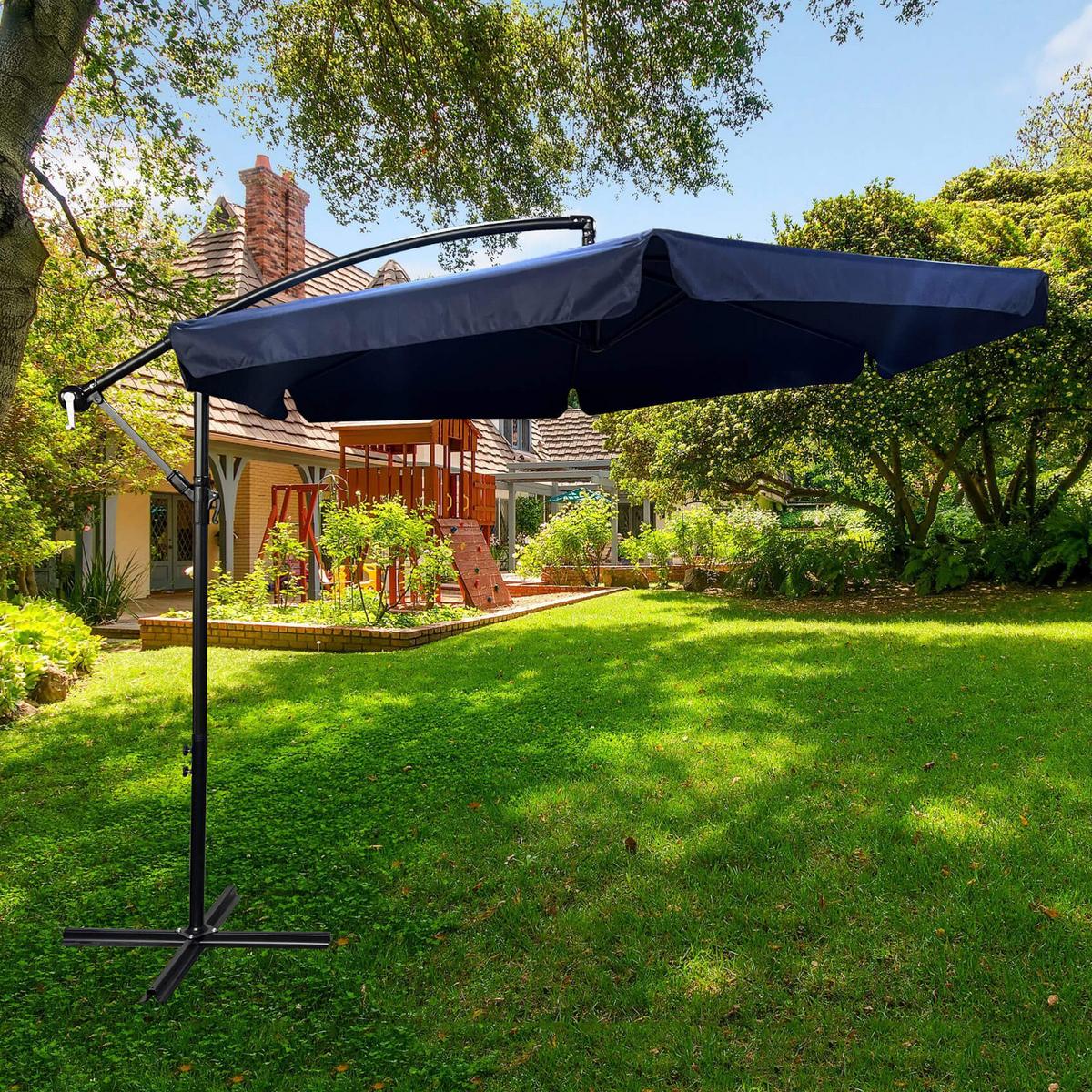 GARTENSCHIRM Blau 300/245/300 - Blau, Textil/Metall (300/300cm) - RAUMHIRSCH FURNITURE