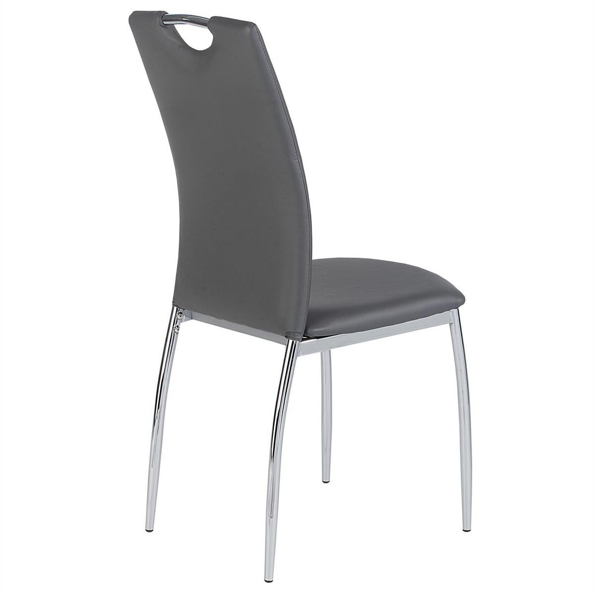 ESSZIMMERSTUHL APOLLO 4er-Set grau - Grau, Textil/Metall (44/98/52cm) - IDIMEX