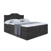BOXSPRINGBETT VILA-1 KING - 200x200 - H3/H4 - Schwarz - Schwarz, Holzwerkstoff (200/200cm) - ALTDECOR