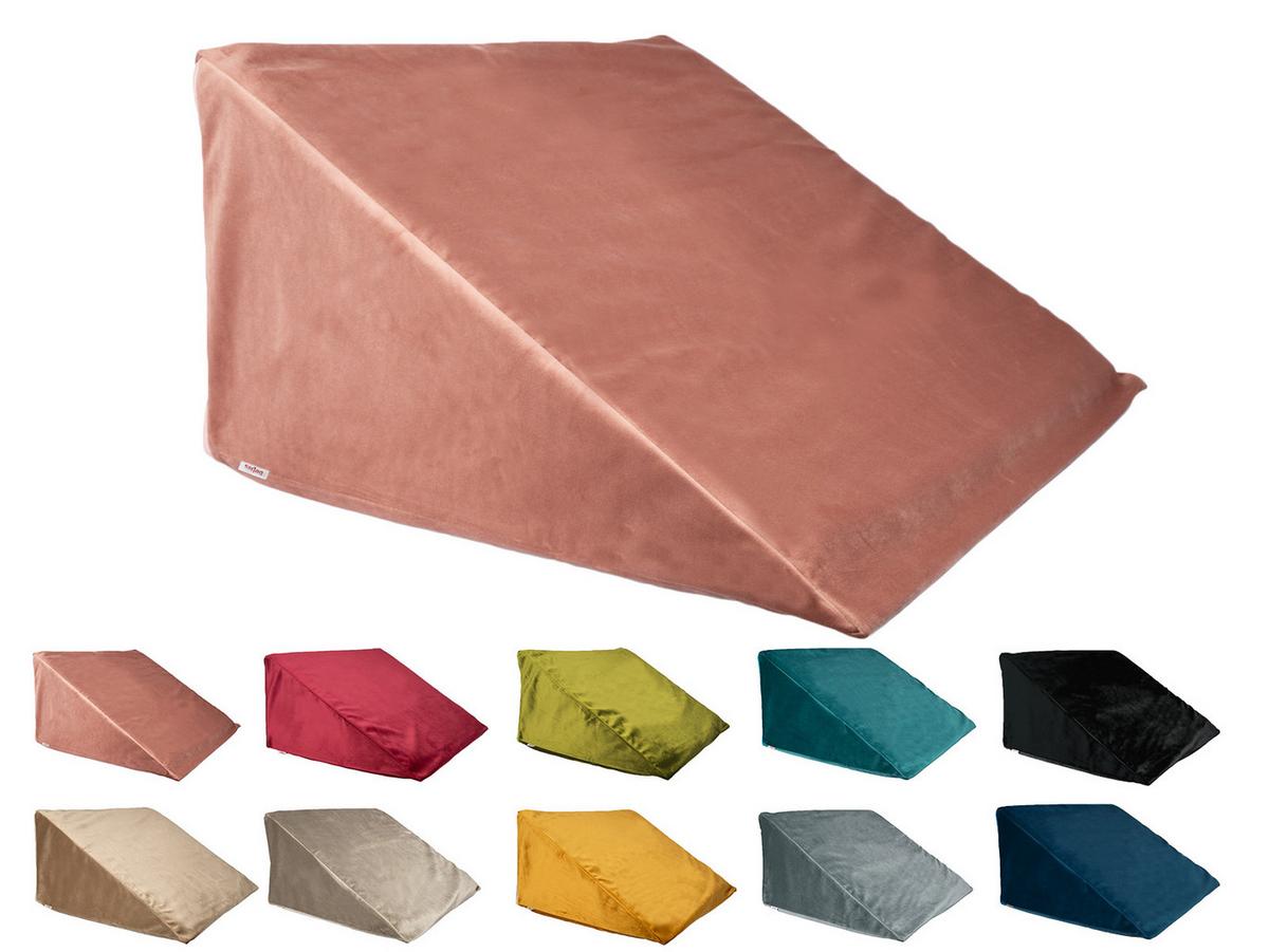 KEILKISSENHÜLLE Samt&Sonders altrosa 62/49/30 cm - Altrosa, Textil (49/62cm) - beties Heimtextil