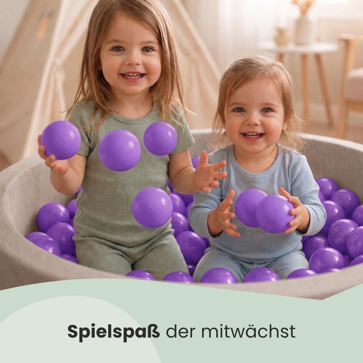 BÄLLEBAD-BÄLLE 50 Stück, Lila, 5.5 cm - Lila, Kunststoff (5.5/5.5/5.5cm) - Littletom