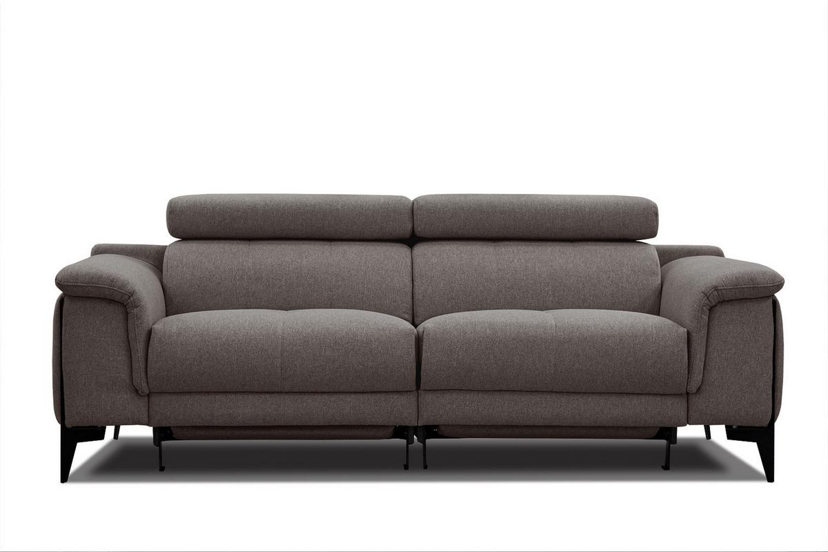 RELAXSOFA MATERA 3-Sitzer mit 2 Relaxfunktionen, braun - Schwarz/Braun, Holzwerkstoff/Textil (212/82/103cm) - Wozimo