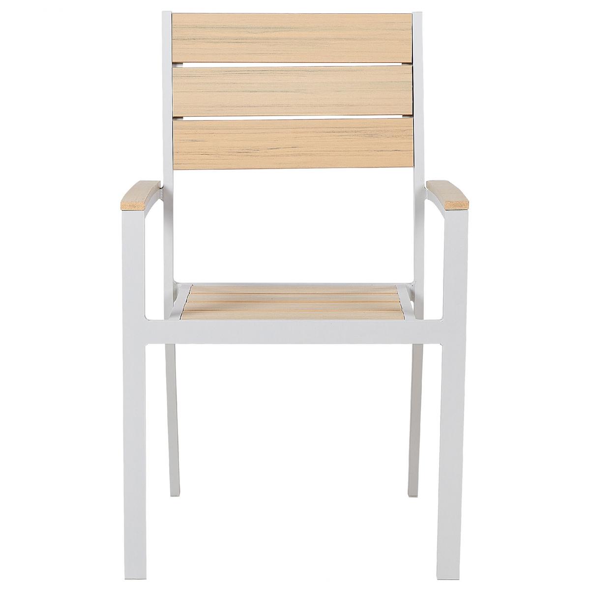 GARTENMÖBEL SET 4-Sitzer Kunstholz beige Prato - Beige/Weiß, Kunststoff - Beliani