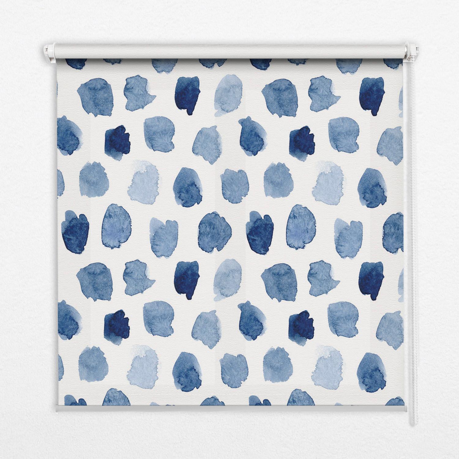 INNENROLLO - Fensterrollo - Rollo - 80x180 cm - Blaue Flecken - Blau, Kunststoff (80/180/0.5cm) - TULUP