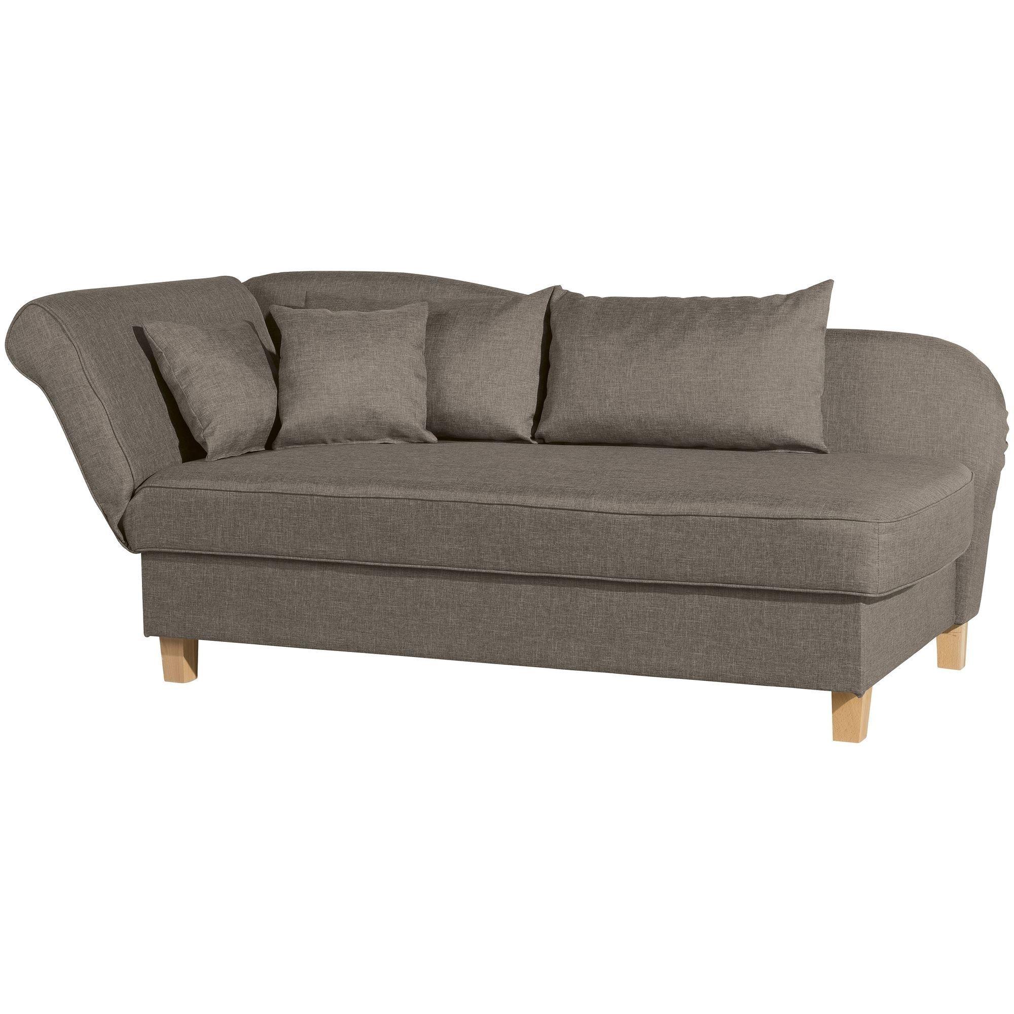 RECAMIERE mit Armteil links klappbar Katia Bezug Flachgewebe Buche natur / sahara - Gelb, Kunststoff (190/82/88cm) - 58aufmkessel