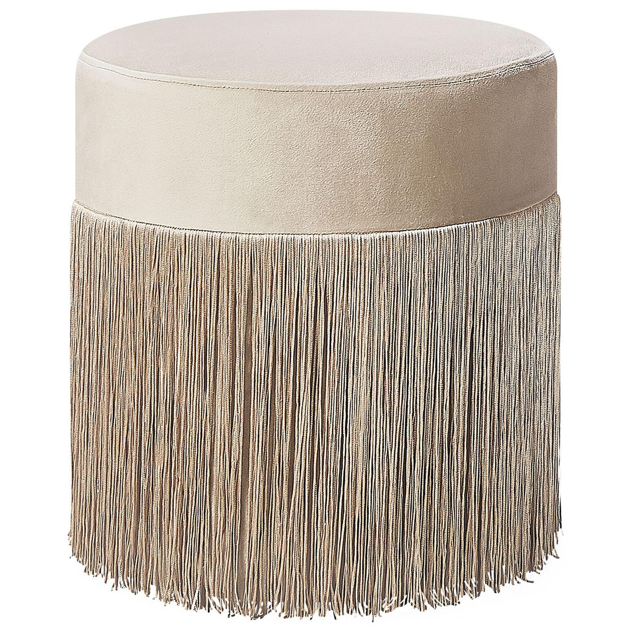 POUF Virginia 36/36/38 cm - Beige, Textil (36/38/36cm) - Beliani