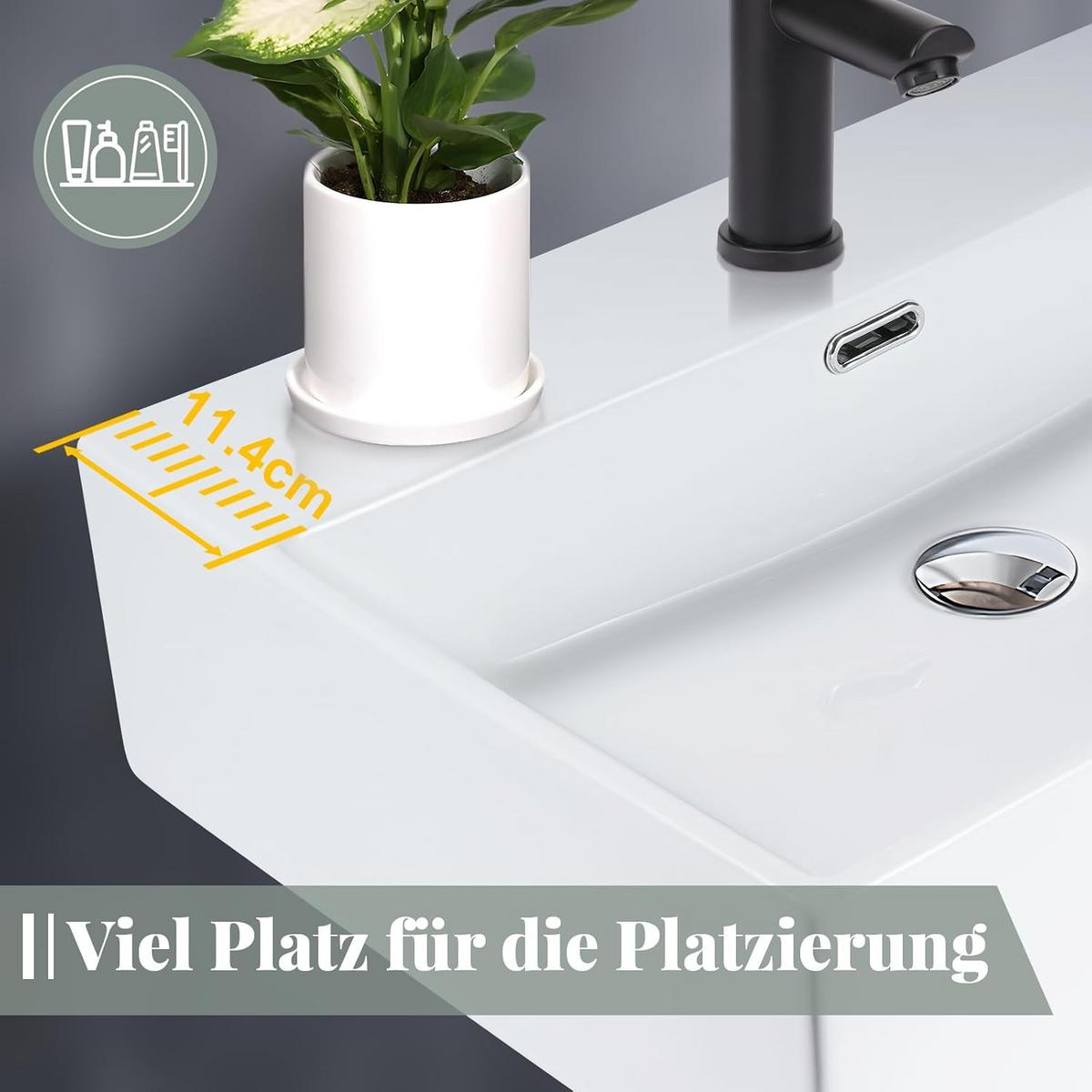 WASCHBECKEN Nyvyn 60/42/15 cm - Weiß, Keramik (42/15/60cm) - ZMH