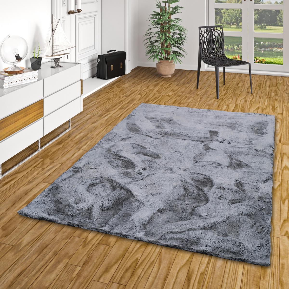 FELLTEPPICH LUXUS SUPER SOFT PLUSH - Blaugrau, Textil (60/90cm) - Pergamon