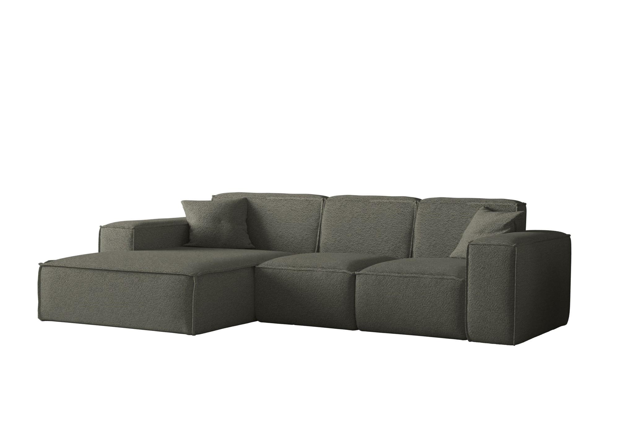 ECKSOFA Ottom Celes Premium Ascot Bukla - Jadegrün, Holzwerkstoff/Textil (266/165cm) - Fun Möbel