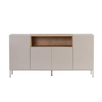 SIDEBOARD mit 4 Türen und 1 Nische, Kaschmir und Holzdekor 40/80/160 cm - Beige, Holzwerkstoff (40/80/41.5cm) - Calicosy