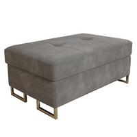 POLSTERHOCKER BARLET Grau 100x60 cm - Grau, Textil (100/41/60cm) - MASSENO