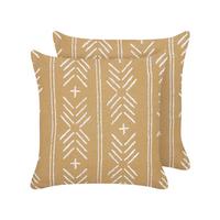DEKOKISSEN 2er-Set Sandbeige 45/45 cm Banyan - Beige, Naturmaterialien/Textil (45/45cm) - Beliani