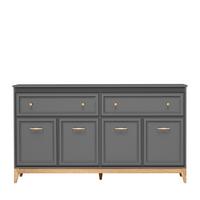 KOMMODE SUOLO 179/100/40,5cm mit 2 Schubladen 4 Türen Grau - Grau, Holzwerkstoff (179/100/40.5cm) - MASSENO