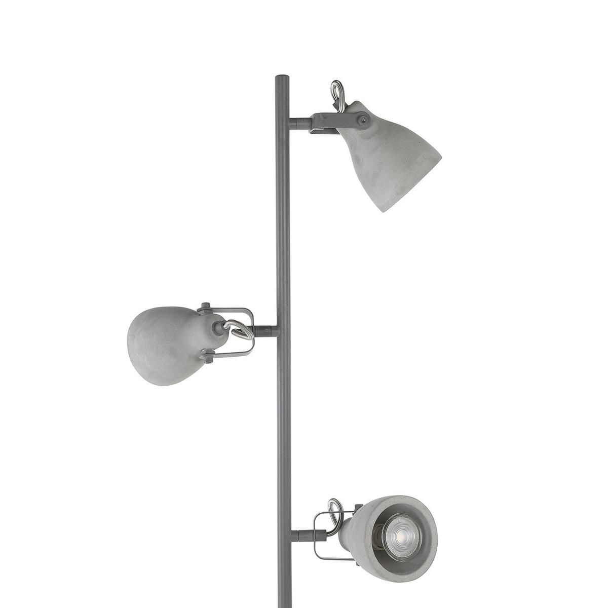 STEHLAMPE Mistago 28/28/163 cm - Grau, Metall (28/28/163cm) - Beliani