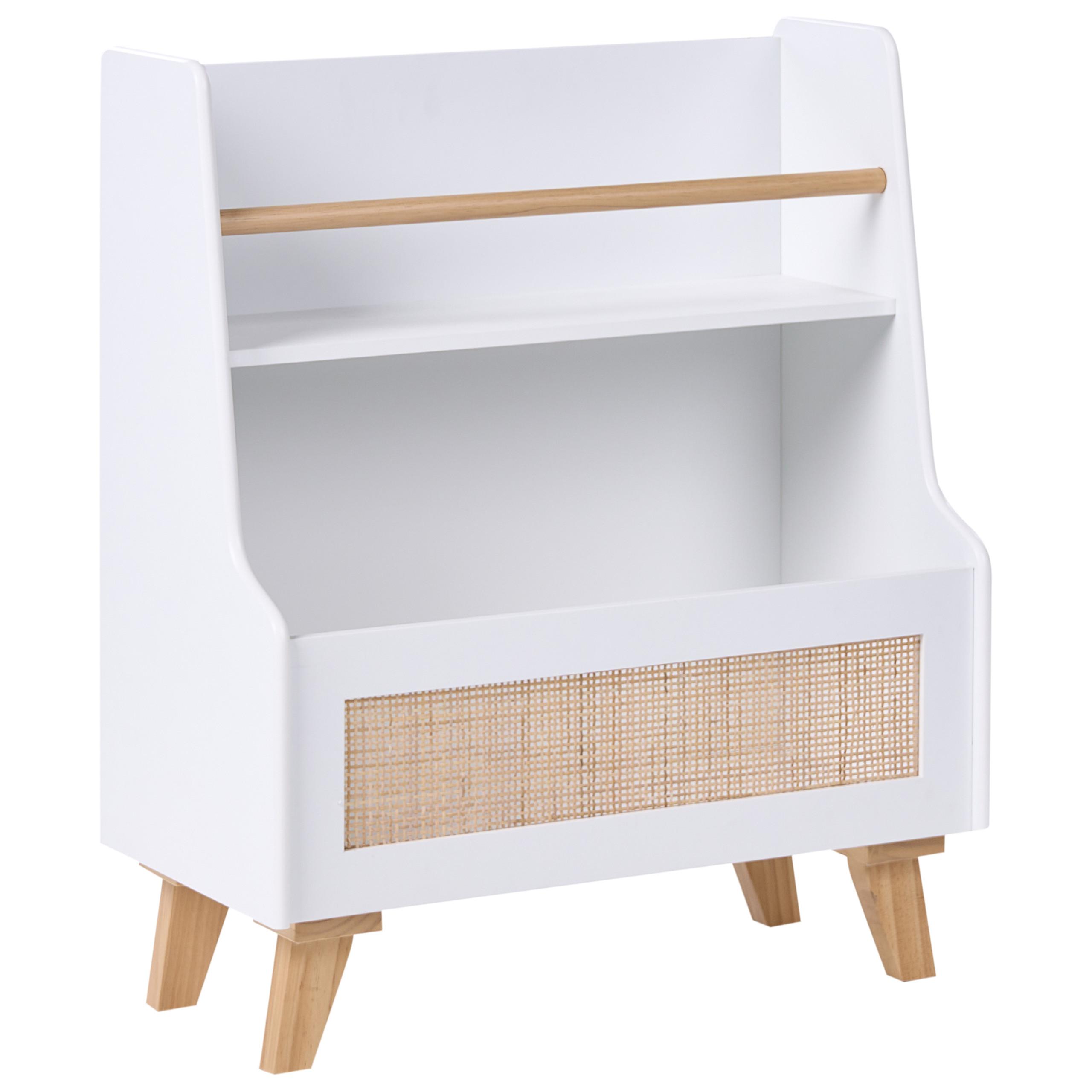 BÜCHERREGAL mit 2 Ebenen 72 cm Weiß Jackit - Hellbraun, Holzwerkstoff (60/72/30cm) - Beliani