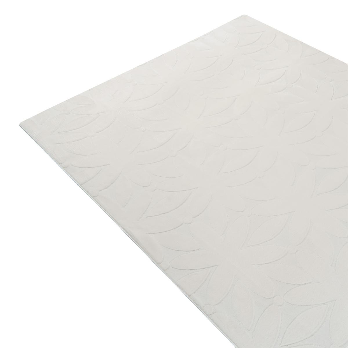 TEPPICH Cremeweiß 160/160 cm Hood - Creme/Weiß, Textil (160/160cm) - Beliani