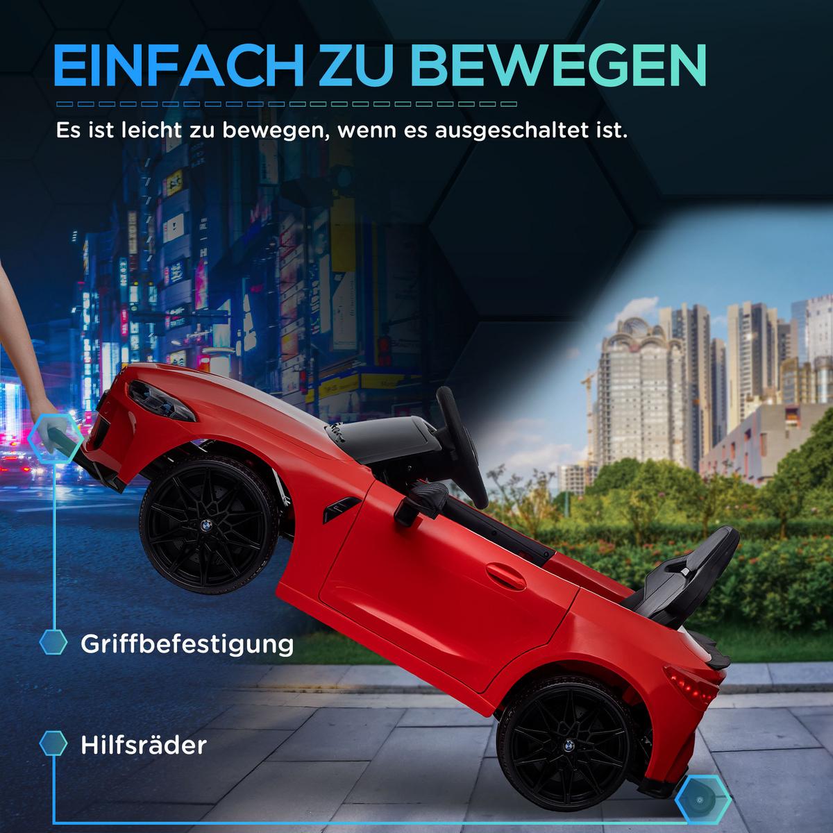 KINDER Elektroauto 12V Kinderfahrzeug mit 2,4G-Fernbedienung, 3-5 km/h, Rot - Rot, Metall (108/69.5/51cm) - AIYAPLAY