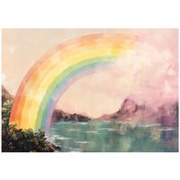 FOTOTAPETE Kinderzimmer Mädchen Regenbogen Vlies Tapete 150x105 - Multicolor, Papier (150/105cm) - Wallarena
