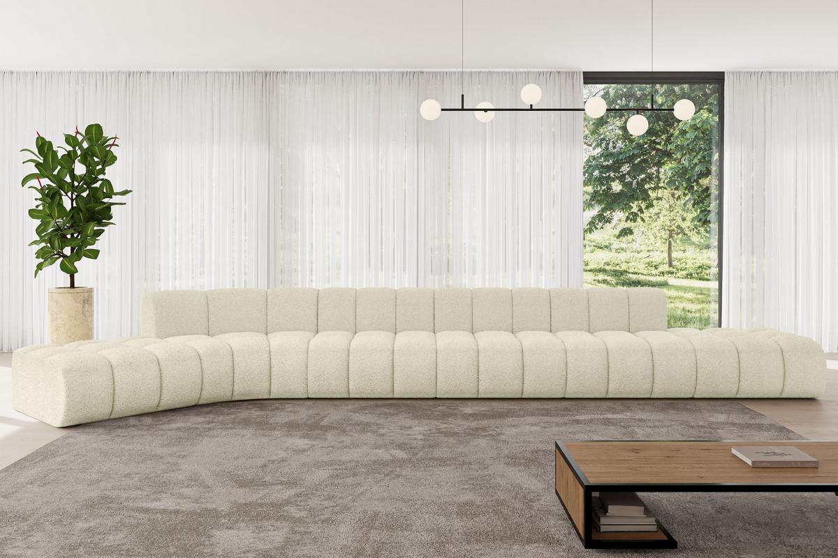 ECKSOFA modulares Sofa Solven-L3 - 562x174x70 cm Beige - Beige, Holzwerkstoff/Textil (562/174cm) - ALTDECOR