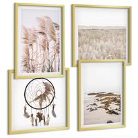 BILDER SET 4er Set - 50x50 cm & 40x60 cm Goldrahmen - Wiesen, Strand, Boho-Stil - Goldfarben, Kunststoff (50/50cm) - TULUP