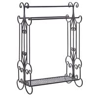 HANDTUCHSTÄNDER Antik Optik schwarz 60 x 90 cm Gladis - Schwarz, Metall (60/90/35cm) - Beliani