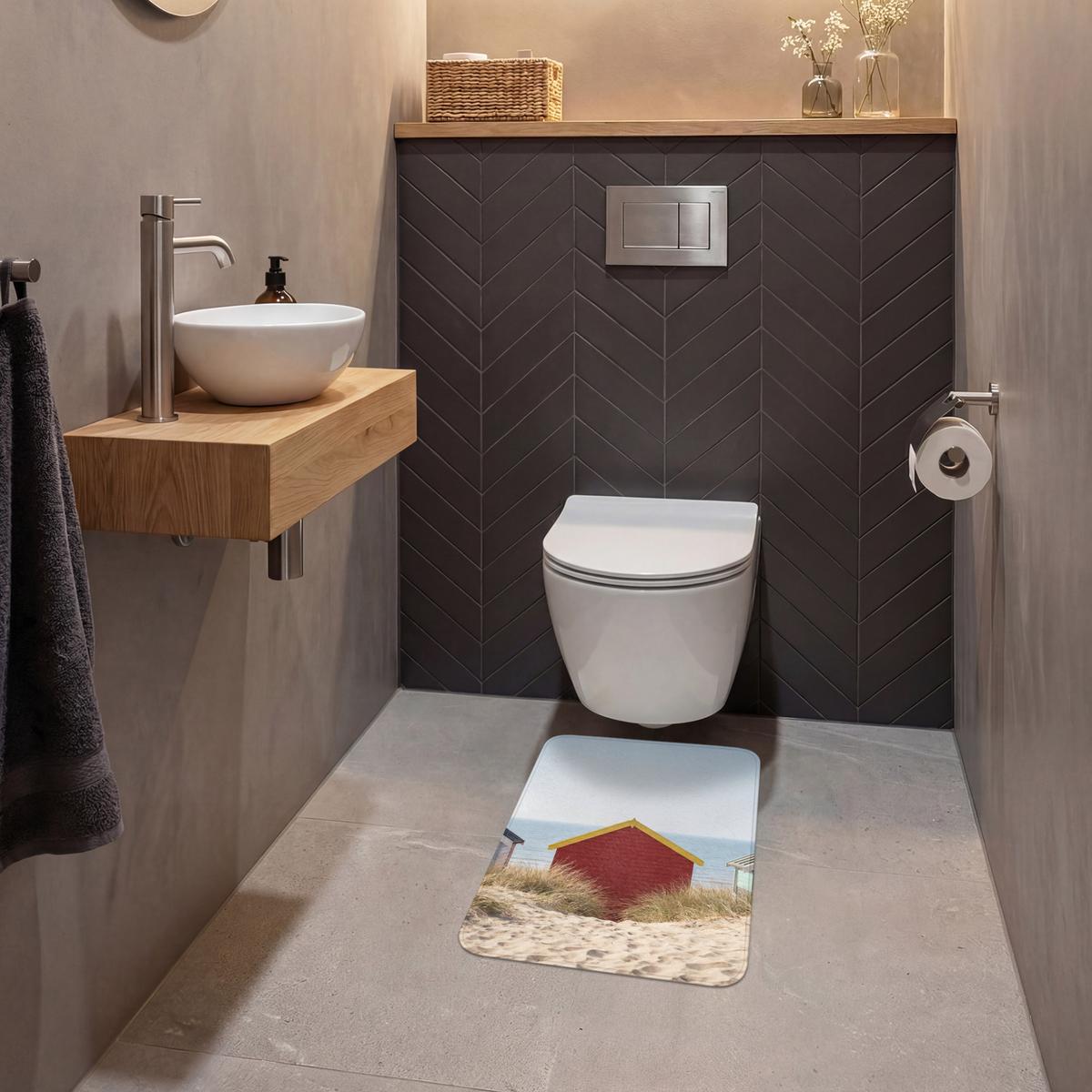 WC-VORLEGER Strand - Ferienhäuser - Farbenfroh - Dünen WC Teppich 40x60 cm - Multicolor, Textil (40/1cm) - OnlyWow