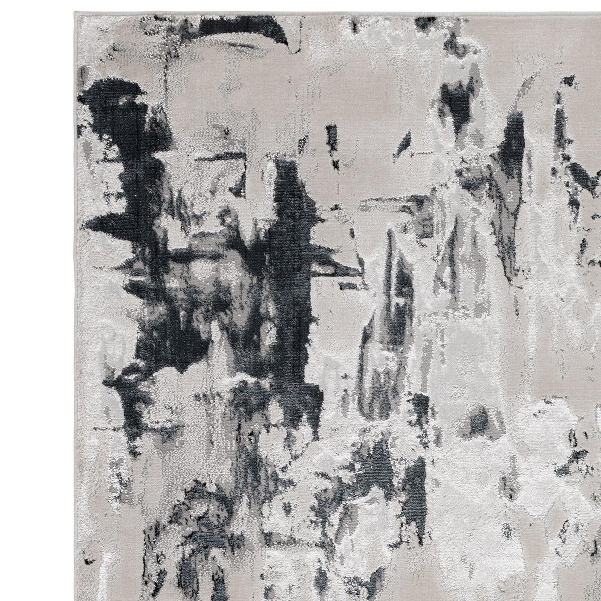 TEPPICH SARNTAL, abstrakt, aus Polyester, Silbergrau, 200 x 290 cm - Grau, Textil (290/200cm) - KADIMA DESIGN